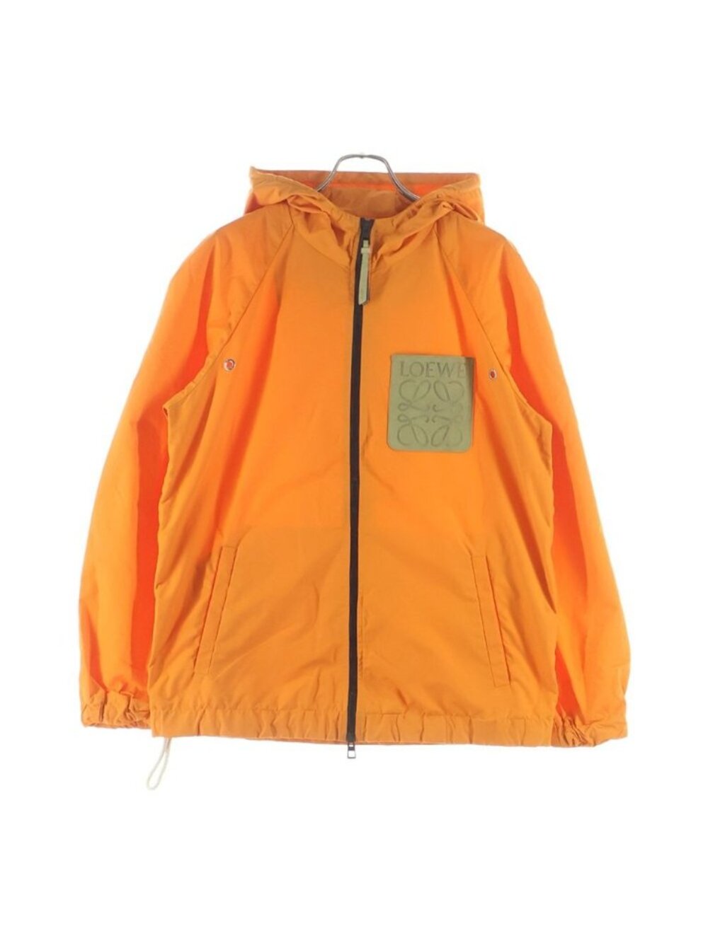 Loewe Anagram Suede Patch Nylon Mountain Hoodie Orange